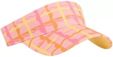 PUMA X Dani Dazey Women's Golf Visor Pink Fruit Adjustable All Over Plaid Print