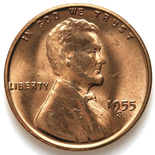 1955 S Choice BU Lincoln Wheat Cent Penny