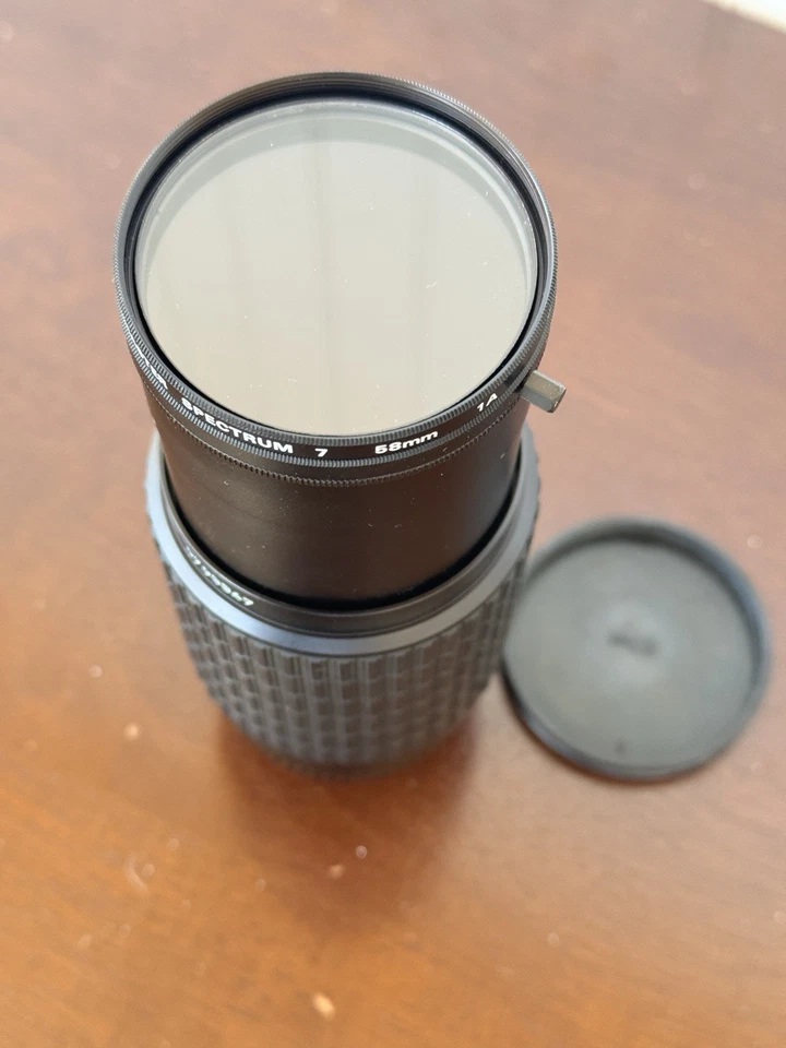 Zoom Lens Pentax Takumar 1:4 70-200mm 35mm Camera Lens Cap Tiffen Polarizer - Image 3 of 4
