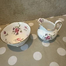 Royal Chelsea Mini Creamer and Sugar Set Floral Roses Bone China Made in England