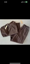Skims Boyfriend Fleece SET Half Zip Sweatshirt & Pant  Espresso NWT Size Medium