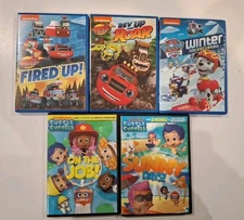 Lot Of 5 DVDS NIck JR Blaze And the Monster Machines Bubble Guppies Paw Patrol