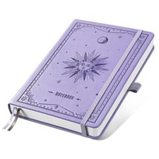 Lined Journal Notebook, 192 Numbered Pages, A5 Size 5.7'' Light Purple Ruled