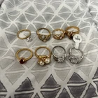 Vintage Costume Rings Lot Of 8 Jewelry Size 7-8 Accessories Gold Silver
