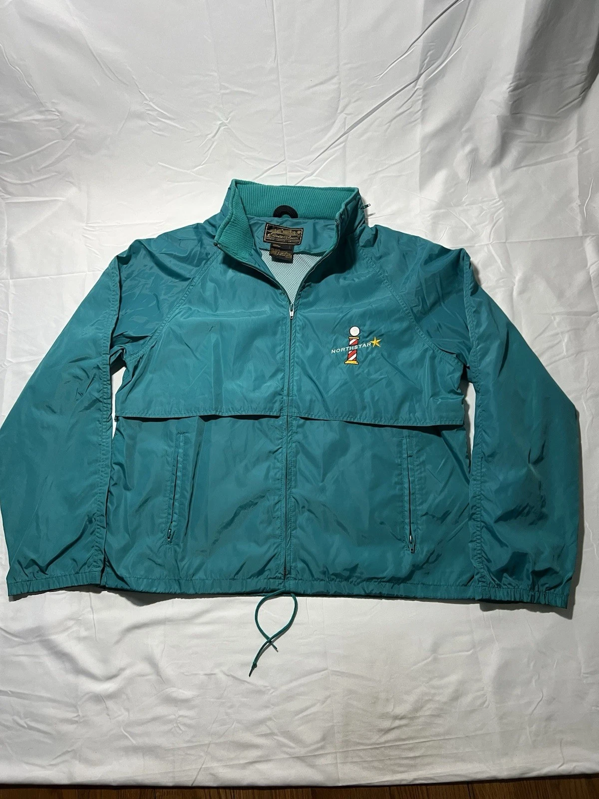 Vintage 90s Eddie Bauer Northstar Hooded Coaches Windbreaker Jacket Teal Size L