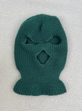 Vintage Green Knitted Balaclava Ski Mask Full Face Cover Winter Gear Unisex