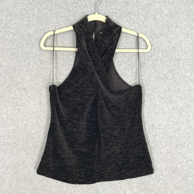 #ad ACOSamp;A Velvet Tank Top Large Chocolate Twist High Neck Forest Whimsigoth Witchy $13.00