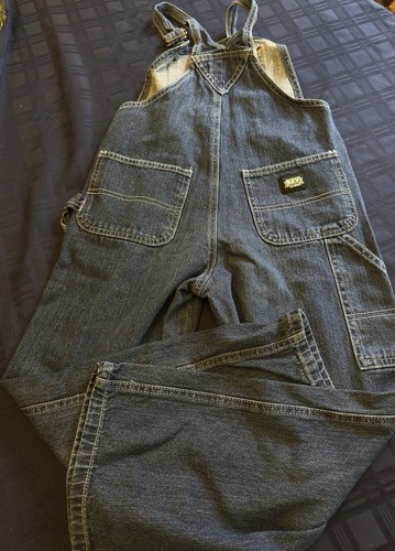 KEY Est 1908 Youth Blue Denim Medium Wash Bib Overalls Size 12 - Picture 2 of 9