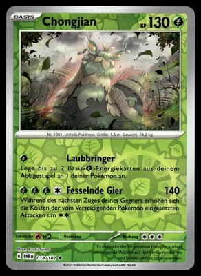 Chongjian 018/182 Rare Paradox Rift Reverse Holo NM Pokemon Karte Deutsch