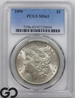 1890 Morgan Silver Dollar Coin PCGS MS 63 ** Nice Mint Luster!
