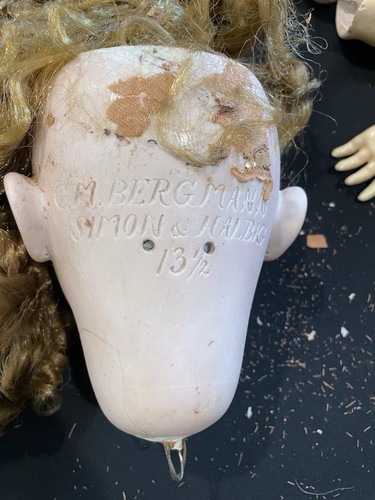 Antique German C.M. Bergmann Simon Halbig 26” Doll Bisque Head Composition Body - Bild 9 von 24