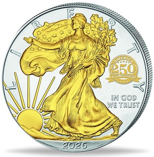 USA 1 $ American Silver Eagle 2026 Privy Mark 250 Jahre USA Gildet ST