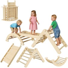 Triangle Set 7in1 Foldable Baby Climbing Wooden Climbing Set for Toddlers Toys