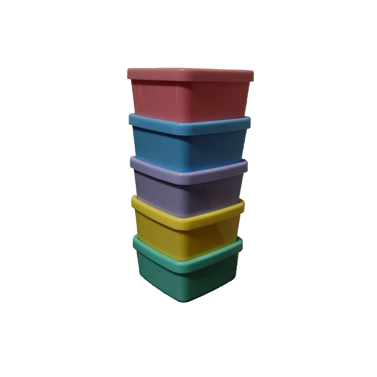 Mini plastic colourful container storage box organizer small items 5pcs set