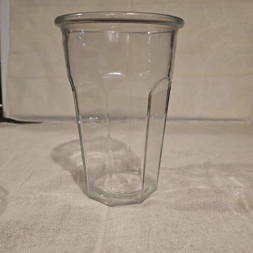 Anchor Hocking Vintage Glass Octagon Tumblers USA  5 1/2" Heavy!