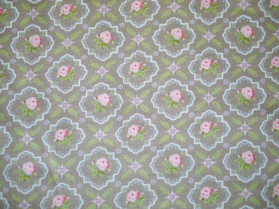 MODA Patchworkstoff, FINNEGAN, Baumwollstoff, Rosenstoff, Stoff Rosen, Blumen - Bild 3 von 4