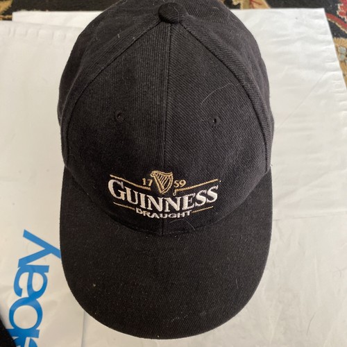 Guinness Dark Larger DRAUGHT Dublin Ireland Black Baseball Strap Hat Corduroy 
