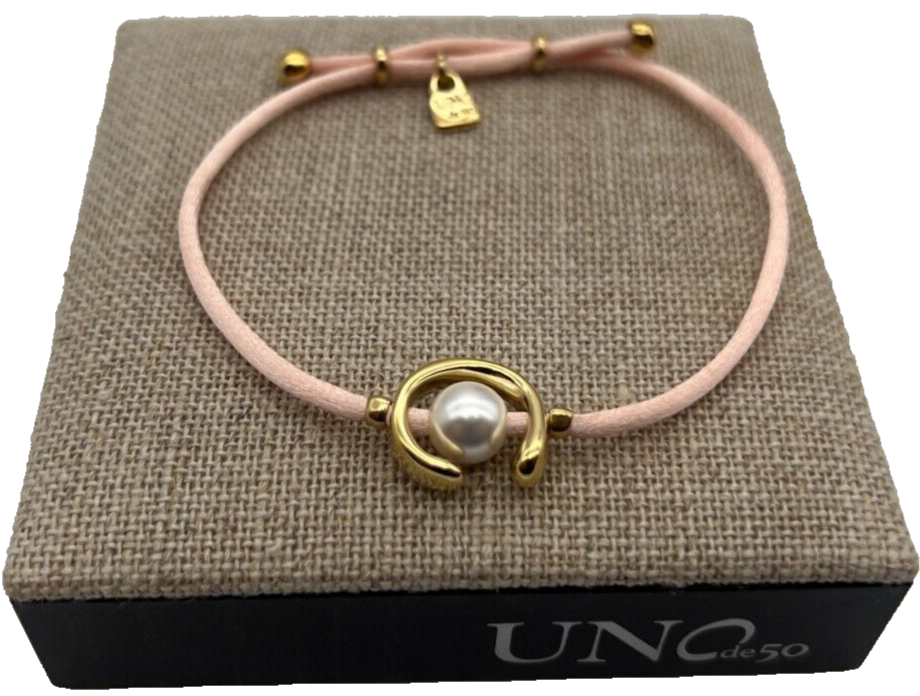 NEW Uno de 50 SER DIFERENTE 18K Gold Plated Salmon Thread Bracelet