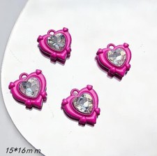 lot 40Pcs cute love heart Charm bracelet necklace Pendants DIY Jewelry Makings