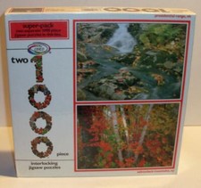 New Sealed 1986 CEACO 2 Separate 1000 Pc Jigsaw Puzzles in Box #4201