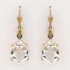 New Catherine Popesco La Vie Parisienne Crystal TearDrop Earrings Crystal 6540G