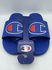 CHAMPION IPO-R SURF THE WEB ROYAL BLUE LOGO SLIDES SLIDE SANDALS MENS 12