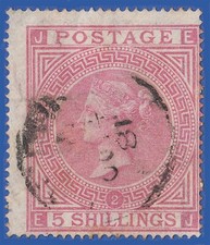 GB QV SG126 1874 5s ROSE PLATE 2 EJ GU  + LIGHT CANCEL