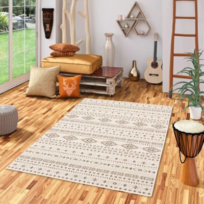 In & Outdoor Teppich Flachgewebe Campus Ethno Beige Bunt
