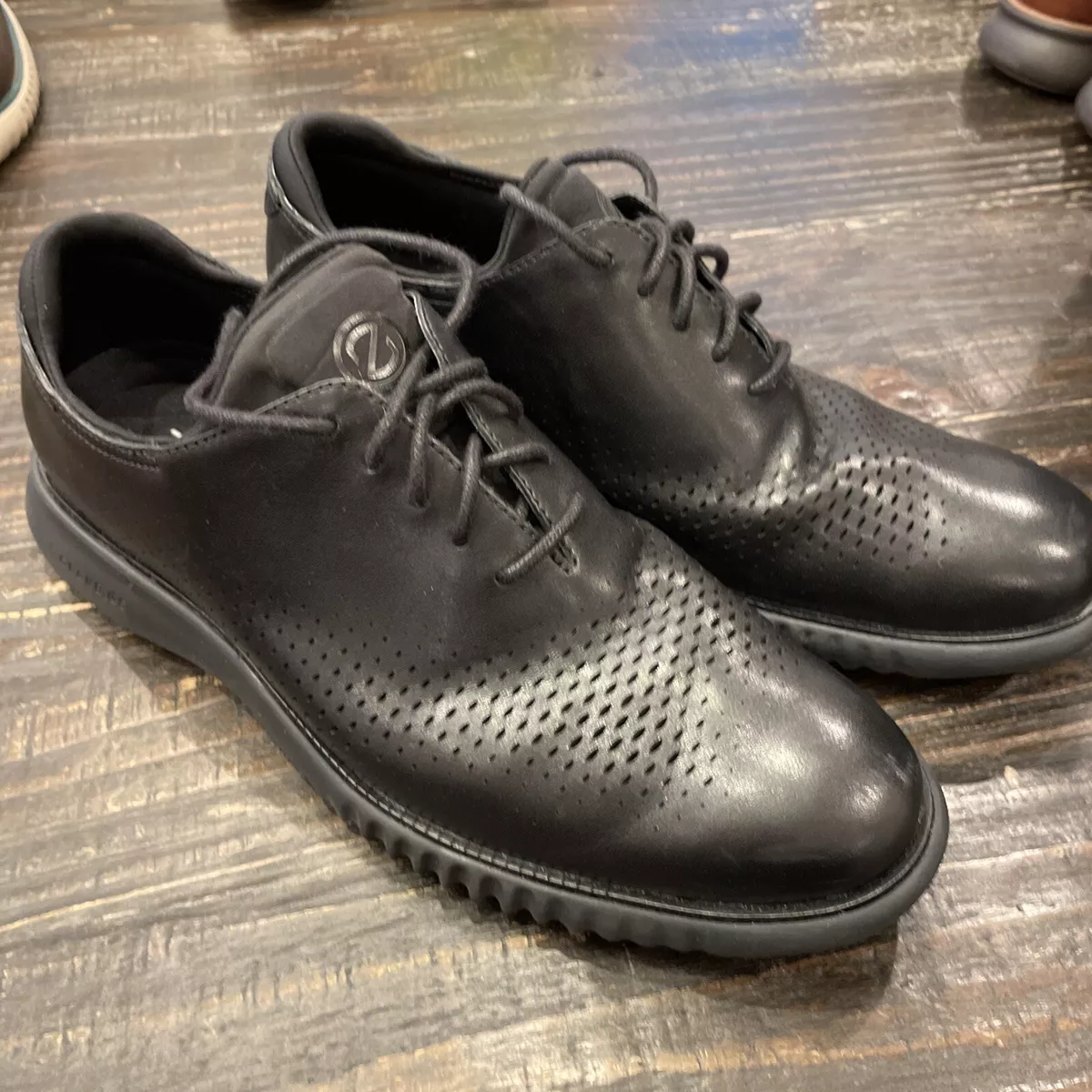 Cole Haan 2 Zerogrand Laser Wing Size 10 Men s Oxford Shoe Black Gently Used