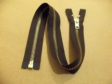  10 32" YKK Heavy Duty Brown Brass Separating / Jacket Zipper Set Of 2 