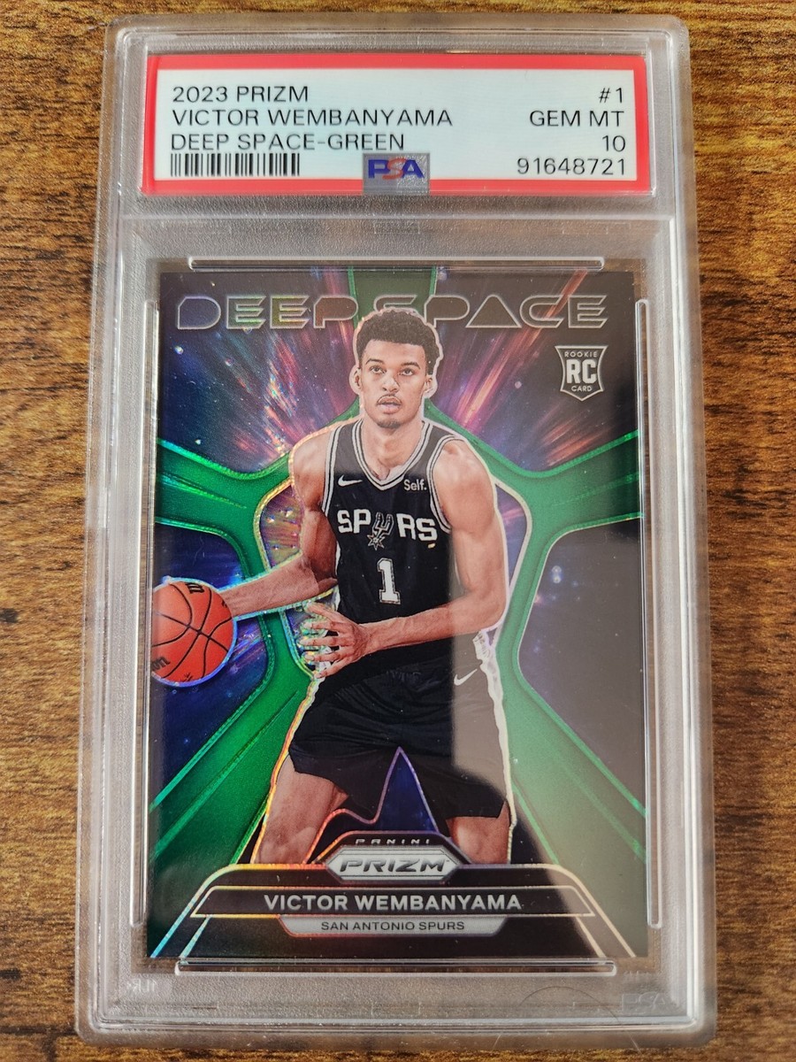 2023-24 Prizm Victor Wembanyama Deep Space Green Prizm Rookie PSA