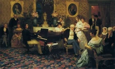 Chopin Playing the Piano Music 1887 Painting By Henryk Siemiradzki Repro FREE SH