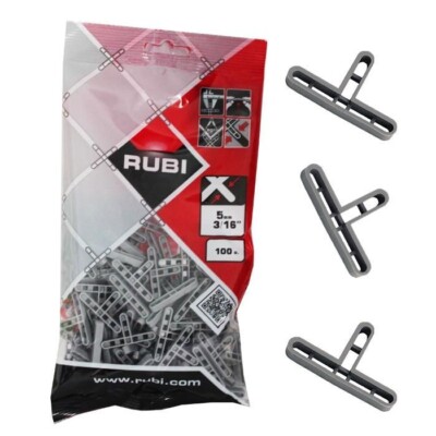 Rubi Fliesenabstandshalter T-Stück Fugen für Wände & Bodenfliesen 3/16'' (5 mm) - 100 Stück