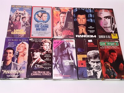 Lot of 10 Action + Thriller VHS USA NTSC Video Tapes Great Value Collection