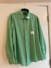 Pierre Cardin Men's Green Slim Fit Button Down Long Sleeve Shirt L 16 1/2 34/35
