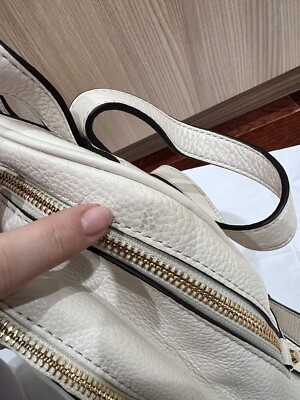 Pre-owned Michael Kors Rhea Zip Leather Backpack Chalk Cream  display picture 3
