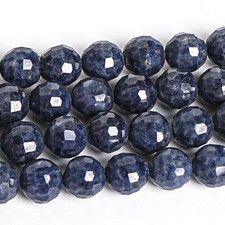 3-4MM Natural Deep Blue Sapphire Beads AA Micro Faceted Round Loose Beads 15.5"