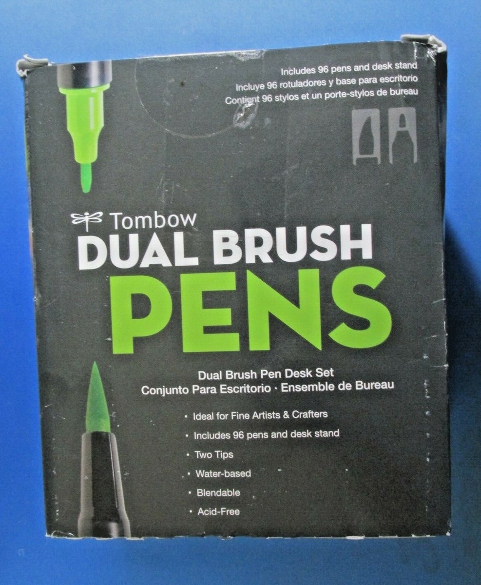 Tombow 56149 Dual Brush Pen Art Markers 96 Color Set Desk Stand Blendable  Brush