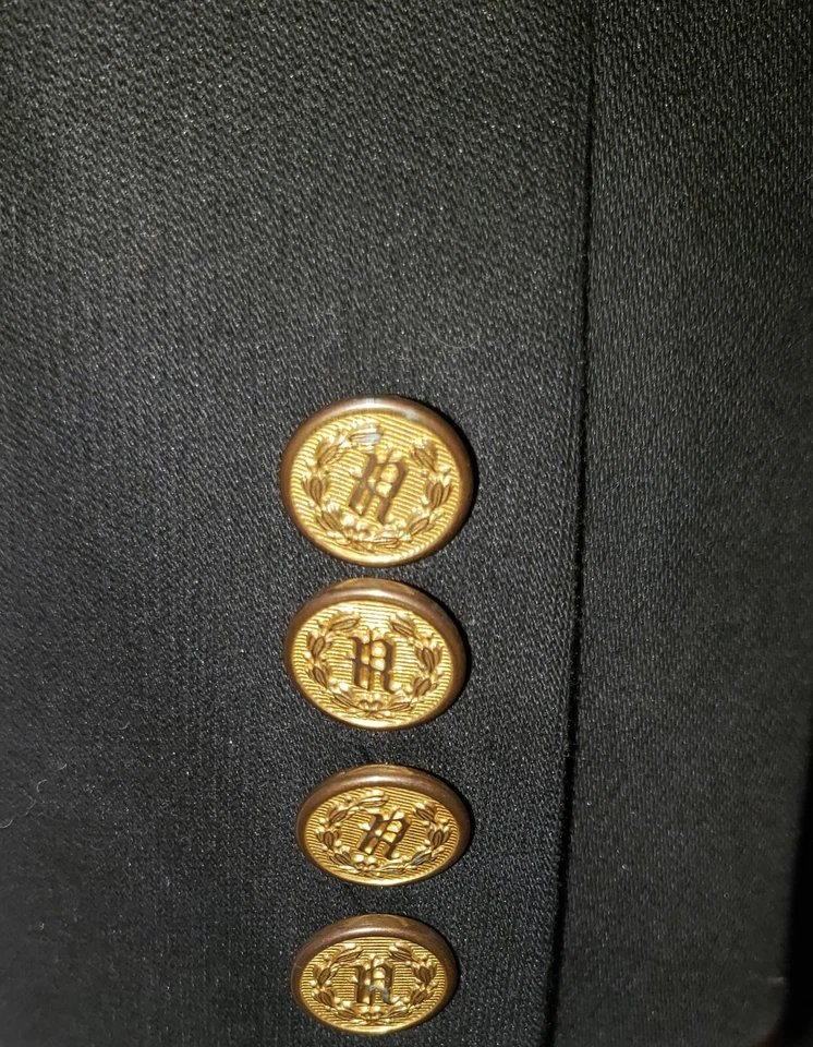 复古 90 年代 RALPH LAUREN 女式黑色军用航海风格长西装外套 6 — 第 4/4 张图片