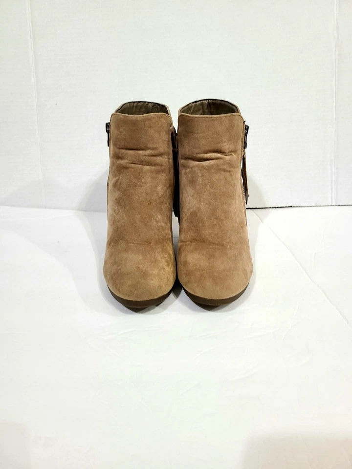 Breckelles Marrón Trenzado Flecos Western Tacón Alto Botines 8 Vaqueras ✨ Foto 3 de 4