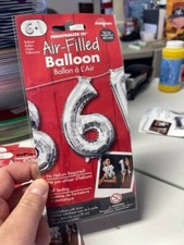 Anagram Number "6" Silver Minishape 16" Foil Balloon New 