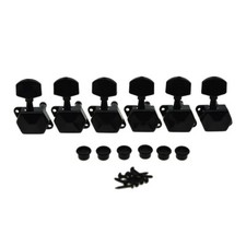 6 Inline Semi-Closed Guitar Tuning Keys Pegs Tuners for Electric Guitars Black