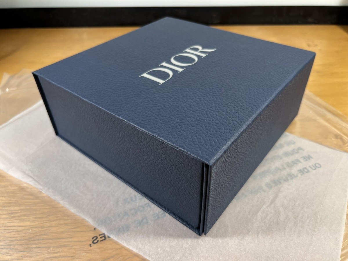 Medium-size Square Dior Gift Box in Textured Navy Blue with Dior