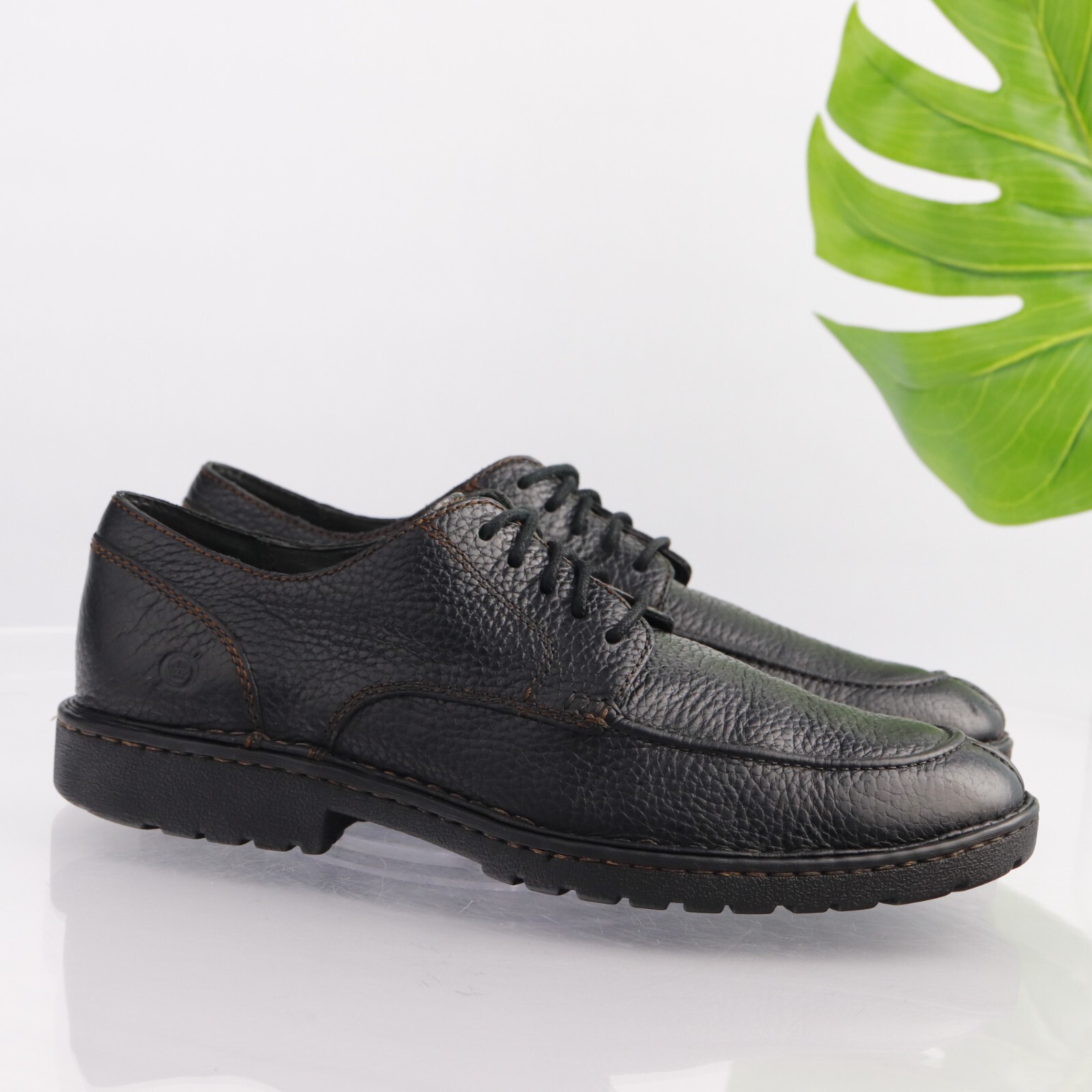 SAOLA Scarpe da uomo nere Born Doug Oxford taglia 10 5 in pelle stringate acciaio gambo opanka