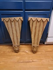 Pair Of Gold Metal Hanging Wall Pocket Planters Home Interiors