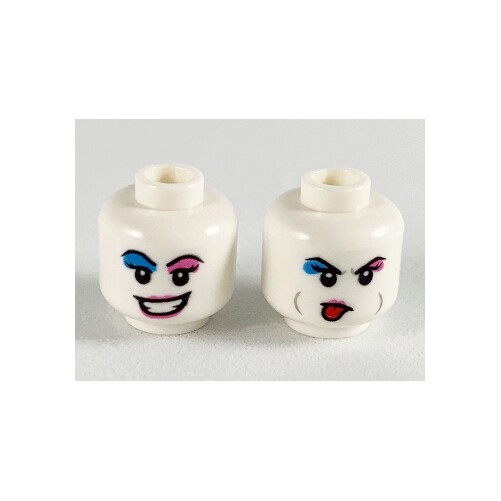 LEGO - Minifig, Head Female Azure & Pink Eye Shadow, Dark Pink