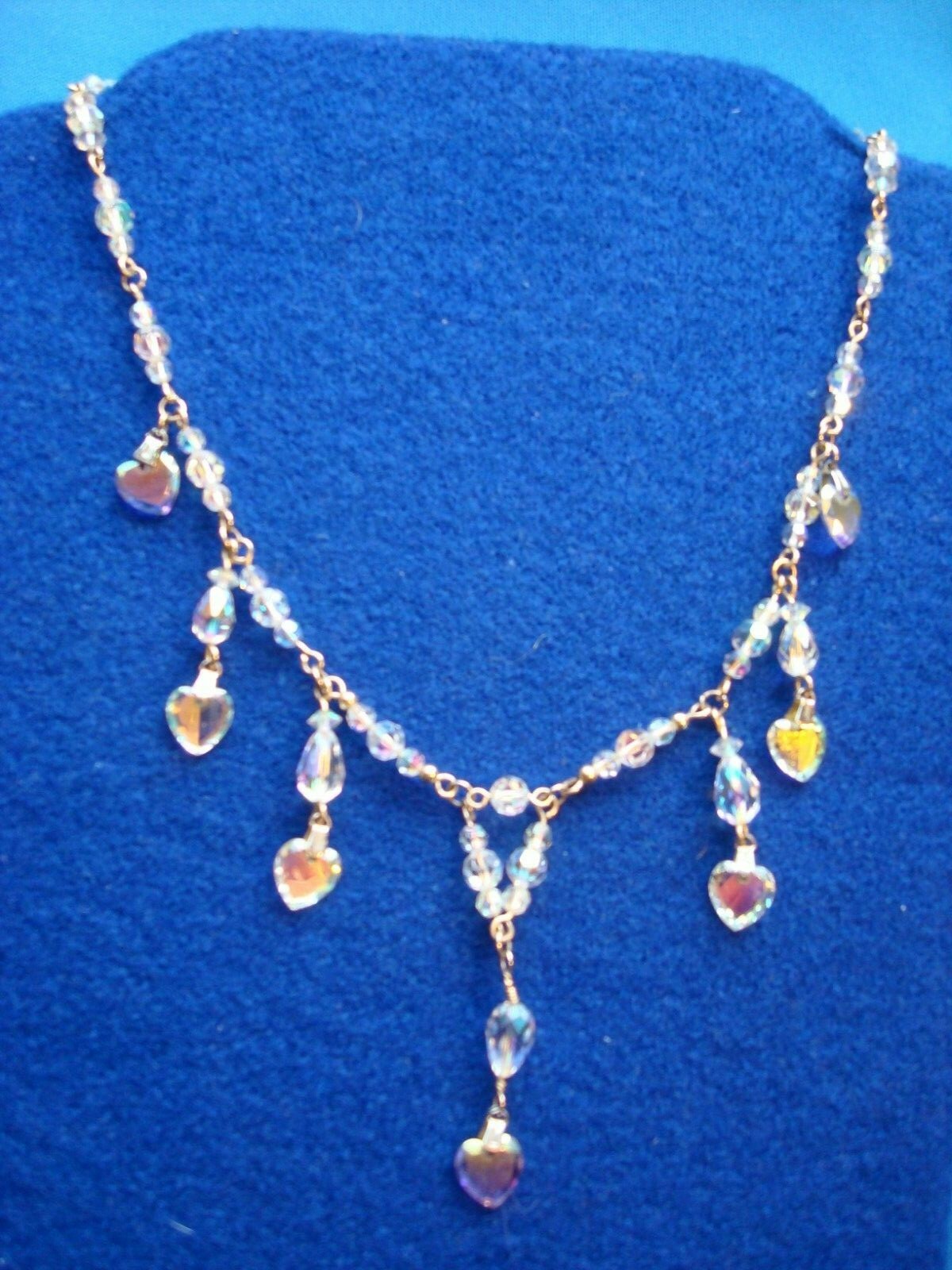 Swarovski Crystal AB Bead Necklace Bracelet Earring Set in 14K Gold Filled Wire-image