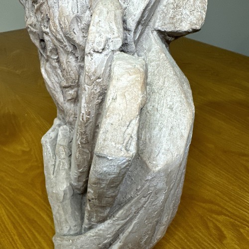 Signed Arnold Bergier Bust of Moses with Tablets 1967 Sculpture Ten Commandments - Picture 11 of 24