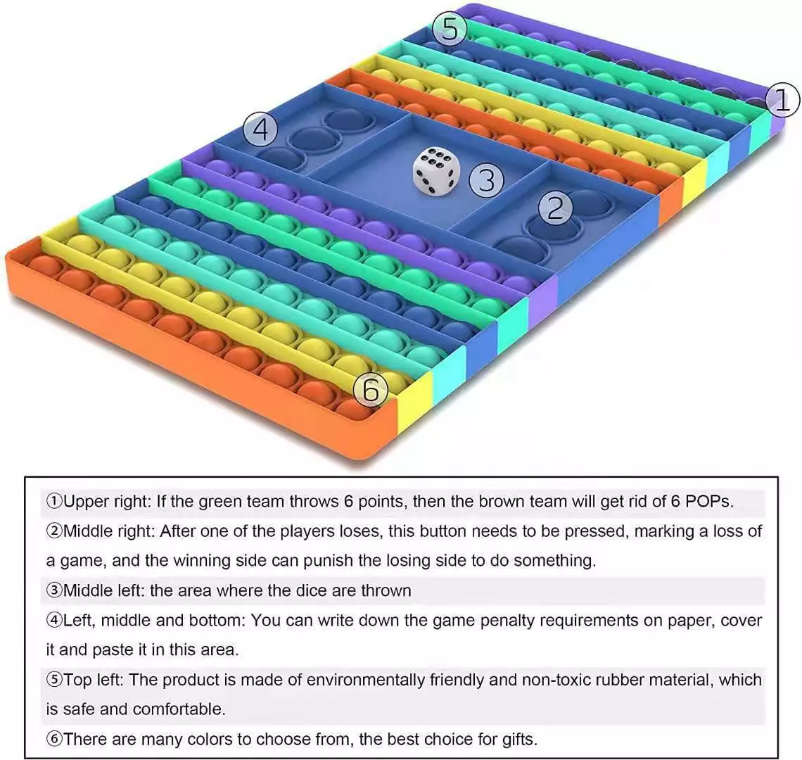 Fidget Fun Pastel Push Pop Board Game 