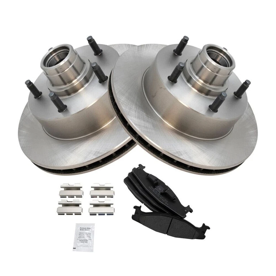 Juego de rotor de freno delantero y pastillas semimetálicas TRQ para camioneta E150 F150 Foto 2 de 4